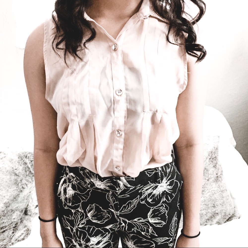 Delicate lace button blouse